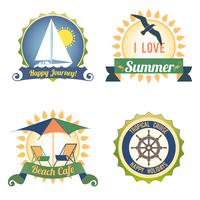 Travel color labels vector