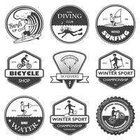 Extreme sports labels set vector