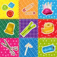 Sewing patchworks set vector