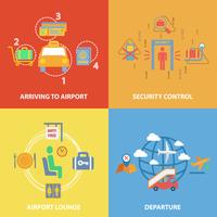 Airport icon flat composition vector