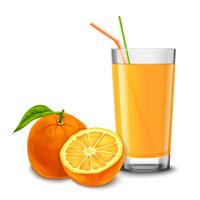 Orange juice glass vector