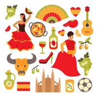Spain icons set vector