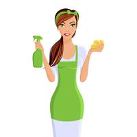 Woman cleaners portrait vector