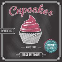 Cupcake chalkboard poster vector