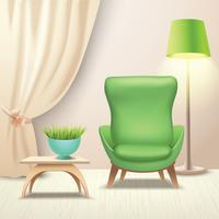 Interior design armchair vector