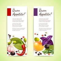 Herbs and spices banners vertical vector