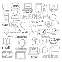 Social network icons composition vector