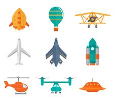 Iconos de aviones planos vector