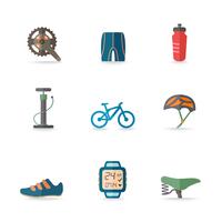 Iconos de bicicletas planas vector