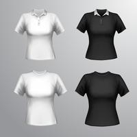 T-shirts female set vector