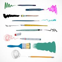 Drawing tools icon sketch vector