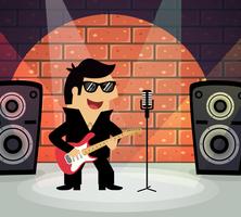 Rock star on stage vector