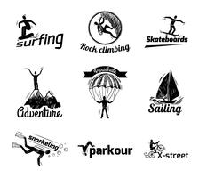 Extreme sports label sketch vector