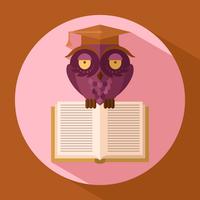 Owl in graduation cap vector