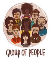 Sketch group of people vector