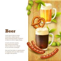 Beer and snacks border vector