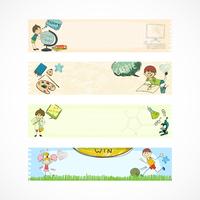 School kids education banners vector