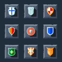 Shield icon flat vector