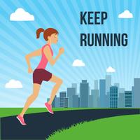 Running woman poster vector