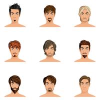 Man Hair Style Set vector