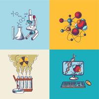 Chemistry icon sketch composition vector