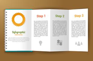 Notepad unfolded infographic vector