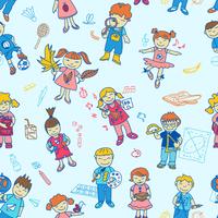 Seamless of back to school kids vector