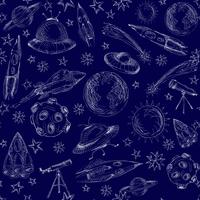 Space seamless pattern vector