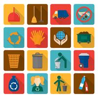 Garbage icons set vector
