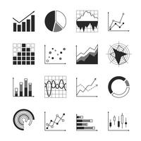 Business chart icons vector