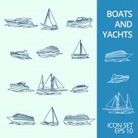 Conjunto de iconos de barcos vector