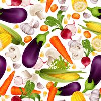 Vegetables realistic seamless pattern vector