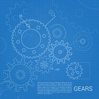 Gears drawing background vector