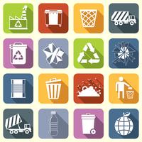 Garbage icons flat vector