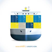 Logistic icon container ship vector