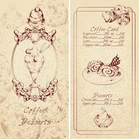 Desserts menu template vector