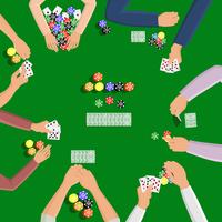 People playing in poker vector