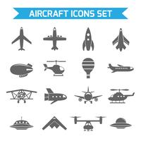 Iconos de aviones planos vector