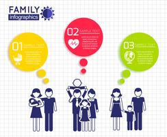 Diseño de infografías con la familia. vector