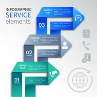 Origami infographics service template vector