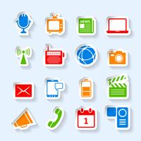 Media icons set vector