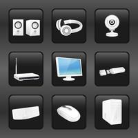 Computer and accessories icons vector