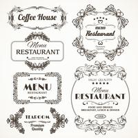 Floral restaurant frames vector