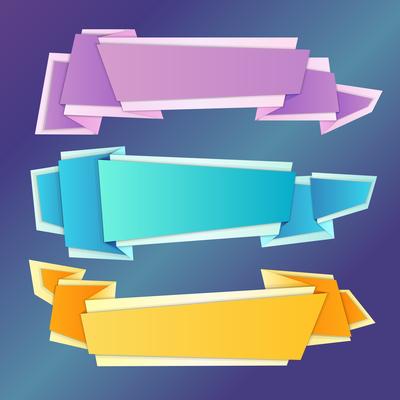 Origami banners set