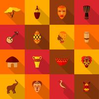 Africa icons set flat vector