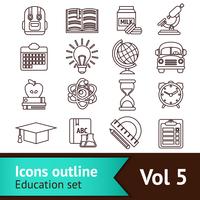 Esquema de los iconos de educación vector