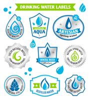 Set of water drops label vector