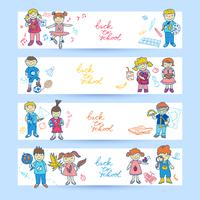 Set of banners with kids vector