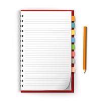 Notepad with reminders and pencil vector