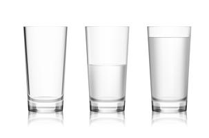 Full and empty glass vector